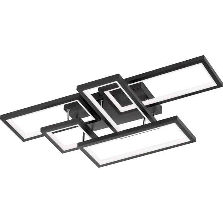 WOFI Leuchten 'VISO' LED-Deckenleuchte, Metall schwarz, 99 x 17 x 53 cm, 3-Stufen dimmbar – Bild 1