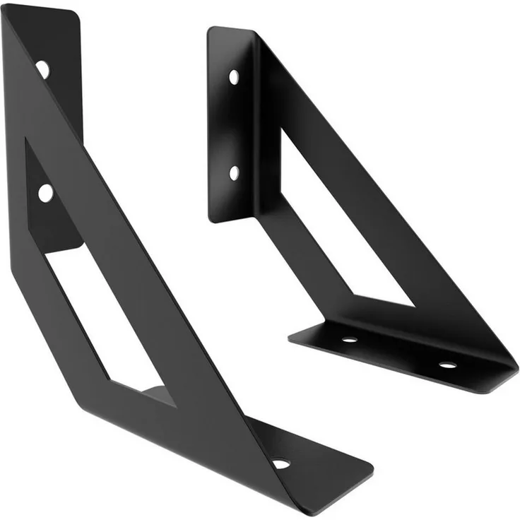 sossai® Wandregalhalter 2er Set Design Regalträger Truss in Schwarzmatt, 2-tlg.