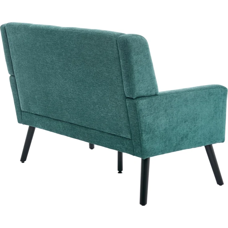LVHOM 2-Sitzer Sofa aus Leinenstoff mit Knopfsteppung, Loveseat mit hochdichter Schaumstoffpolsterung und Massivholzbeinen, Stoffsofa für Wohnzimmer & Büro, bis 260kg, Grün – Bild 8