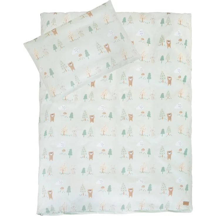 roba Bettwäsche 'Woodland Buddies' - Bezug für Decke 100 x 135 cm + Kissen 40 x 60 cm - Pastellgrün – Bild 4