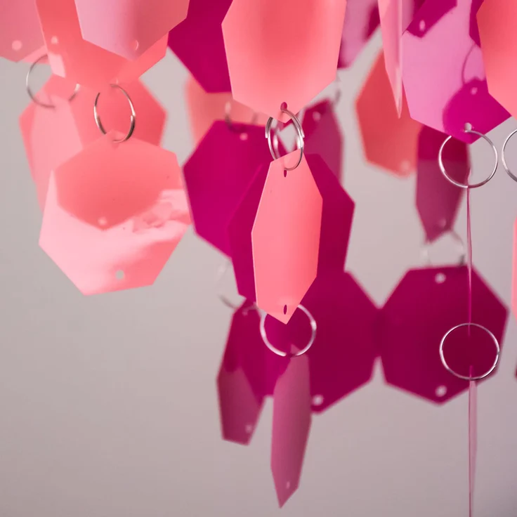 LED Hängeleuchte, rosa-pink, 32 cm – Bild 6