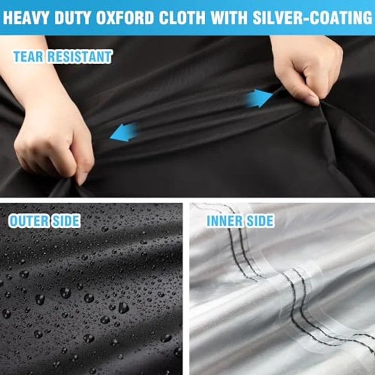 Velway Grillabdeckung 132 x 68 x 109 cm Wetterfest für Gasgrill - Grill Abdeckhaube Regendicht BBQ Abdeckung Cover Schutzhülle Haube Staubdicht Grill Abdeckplane Grillschutz - Schwarz – Bild 6