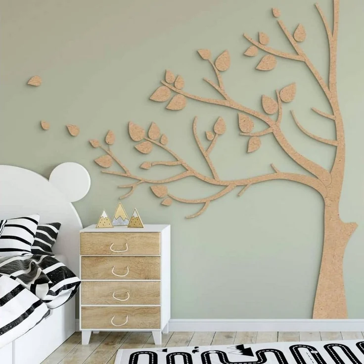 K&L Wall Art Holzbild Lebensbaum Kinderzimmer Boho Deko Baum des Lebens, (Holzposter mehrteilig), MDF-Holz Wandbild Kinderzimmer Boho Deko inkl. Wandhalterung – Bild 1