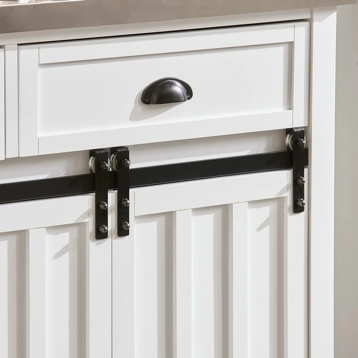 SoBuy FKW94-W Kücheninsel, MDF, Hochglanz, Weiß, 107 x 95 x 46 cm – Bild 8