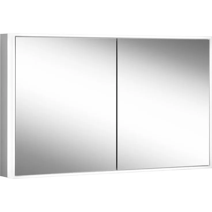Schneider PREMIUM Line Ultimate LED Lichtspiegelschrank, 2 Doppelspiegeltüren, 1325 x 73,3 x 15,8 cm, 182.130, Ausführung: EU-Norm/Korpus silber eloxiert - 182.130.02.50