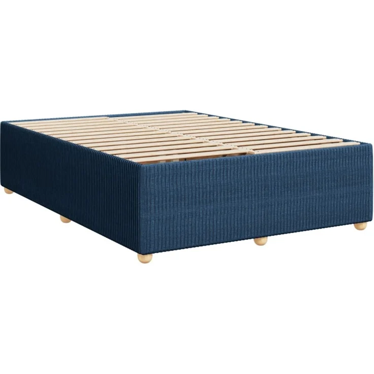 vidaXL Boxspringbett mit Matratze Blau 160x200 cm Stoff 3287520 – Bild 8