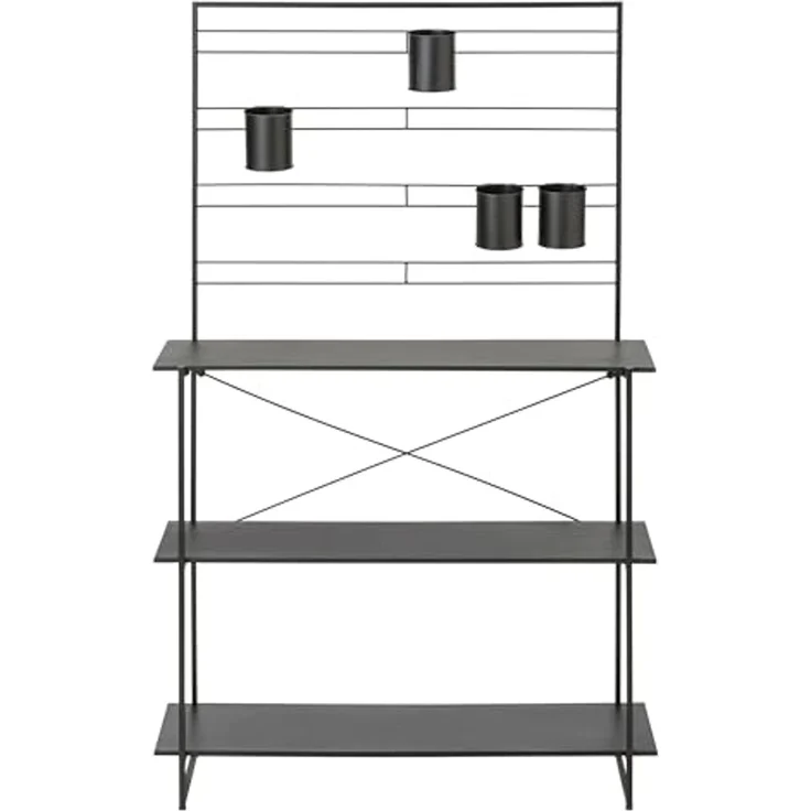 Dehner Pflanztisch Gartenarbeitstisch Provence, 100 x 40 x 160 cm, Metall, schwarz, hochwertiges Pflanzen Regal für Terrasse / Balkon – Bild 1