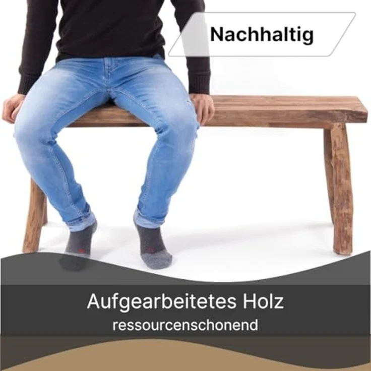 DESIGN DELIGHTS Sitzbank HOLZBANK "MALU 120", Holz massivholz, 120 cm, Baumkante Sitzbank – Bild 3