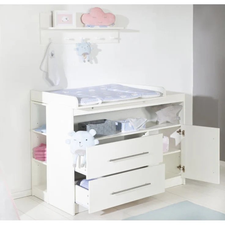 roba Zimmerset 'Maren' - 3-teilig - Gitterbett 70 x 140 cm - Wickelkommode breit - Weiß – Bild 11