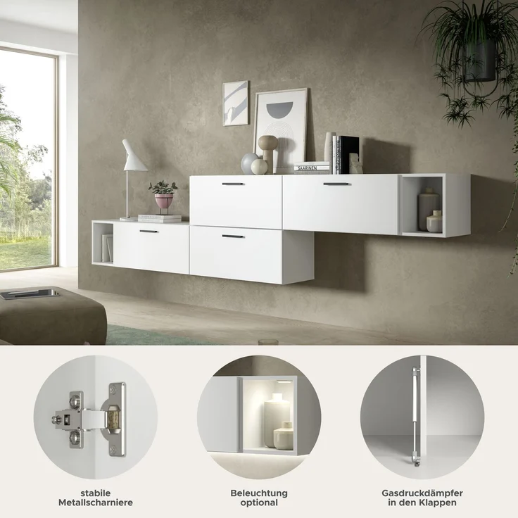 The One Wohnkombination in weiß Nachbildung – Bild 6
