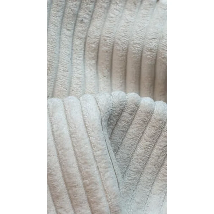 Wohnlandschaft Ascot mit Cord-Bezug und Schlaffunktion in Creme, U-Form inkl. Kopfstützen, Bettkasten und Verstellbarer Armlehne - 324 x 107 x 218 cm (B/H/T) – Bild 9