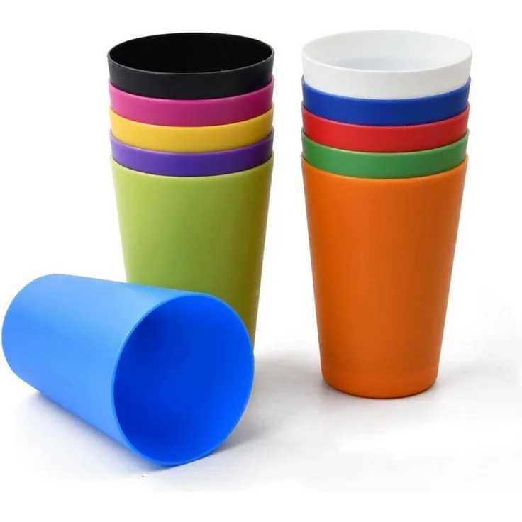 LuxusKollektion Kinderbecher 11 Stk Kunststoffbecher bunt 260ml Kinder Reise bruchsicher, Kunststoff