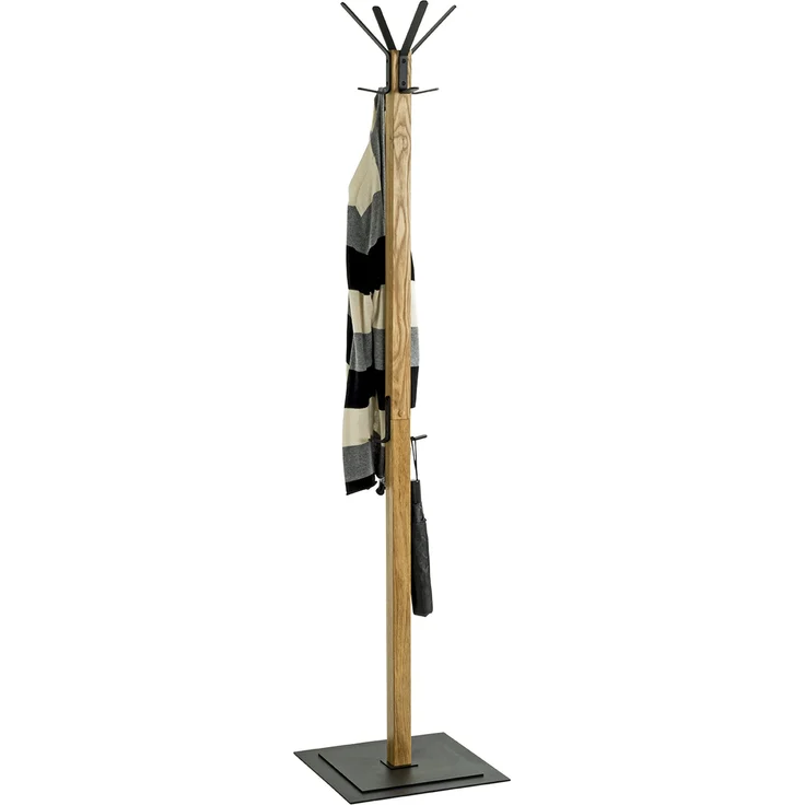 Garderobenständer >54326< in eiche, schwarz - 40x180x40 (BxHxT) – Bild 3