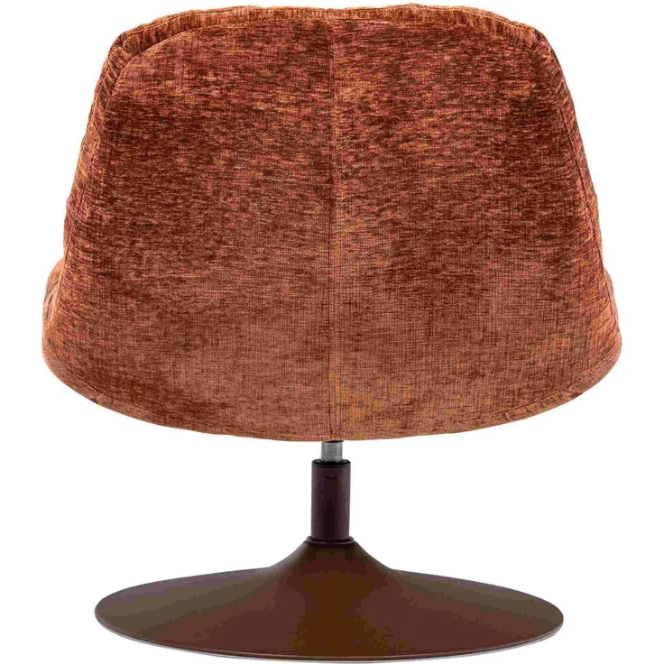 Drehsessel Elvi aus Chenille-Stoff, moderner Relaxsessel mit Drehfunktion, rostbraun, komfortabel gepolstert – Bild 3