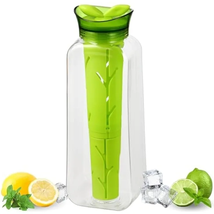 bremermann Trinkflasche mit Infuserstab, 1.4 Liter aus Kunststoff, grün