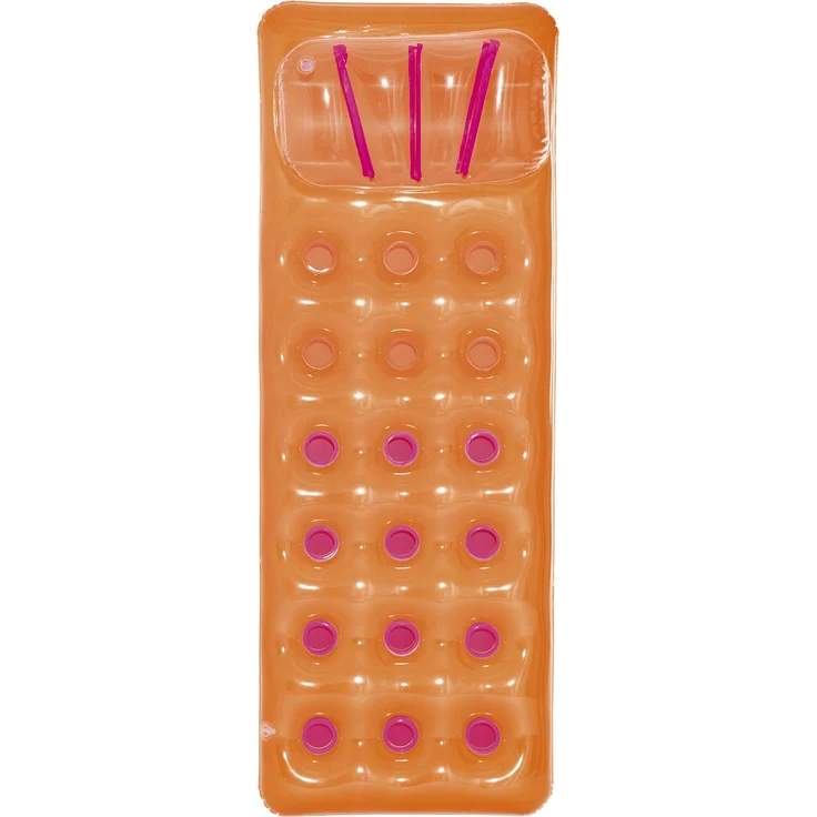 Bestway 43015 Luftmatratze Beach Bed | Aufblasbare Pool Liege 188 x 71 cm mit Kopflehne | Badespaß fürs Wasser (orange) – Bild 3