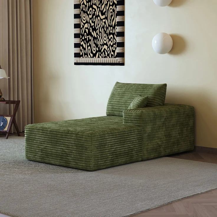 ZUBALIYA SchlafSofa mit Cordbezug, modular aufgebaut, ohne aufwendige Montage, für Wohnzimmer und Apartments – Bild 1