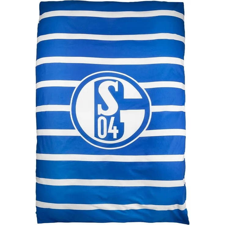 FC Schalke 04 Bettwäsche 200×135 cm Streifen 100 % Baumwolle, 100% Baumwolle, Inklusive Aufbewahrungsbeutel aus Baumwolle – Bild 2