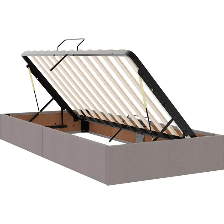 vidaXL Aufbewahrungsbett mit Kopfteil Taupe 180 x 200 cm Stoff 3459780 – Bild 5