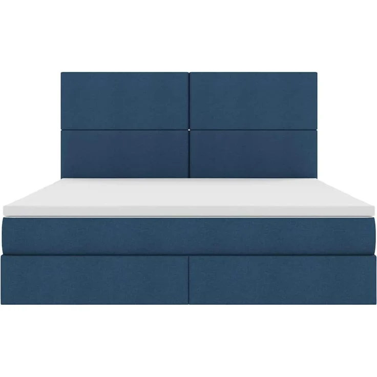 vidaXL LED-Speicherbett mit Matratze Blau 160 x 200 cm Stoff 3372368 – Bild 8