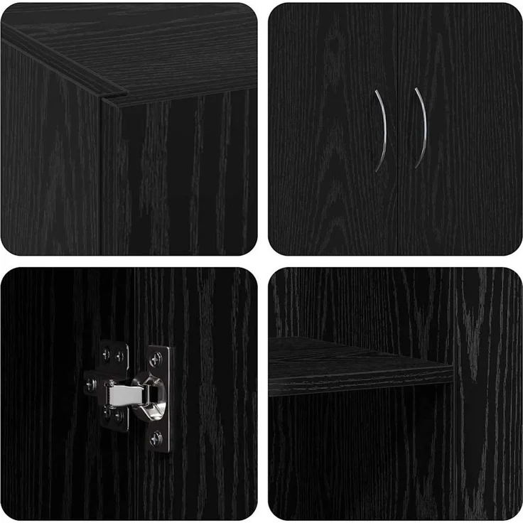 vidaXL Büroschrank Schwarz Eichen-Optik 70 x 32 x 77.5cm Holzwerkstoff 869122 – Bild 9