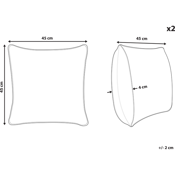 Kissen 2er Set Für Kinder Tiermuster TEDDYBEAR Baumwolle 45 x 45 cm Braun – Bild 2