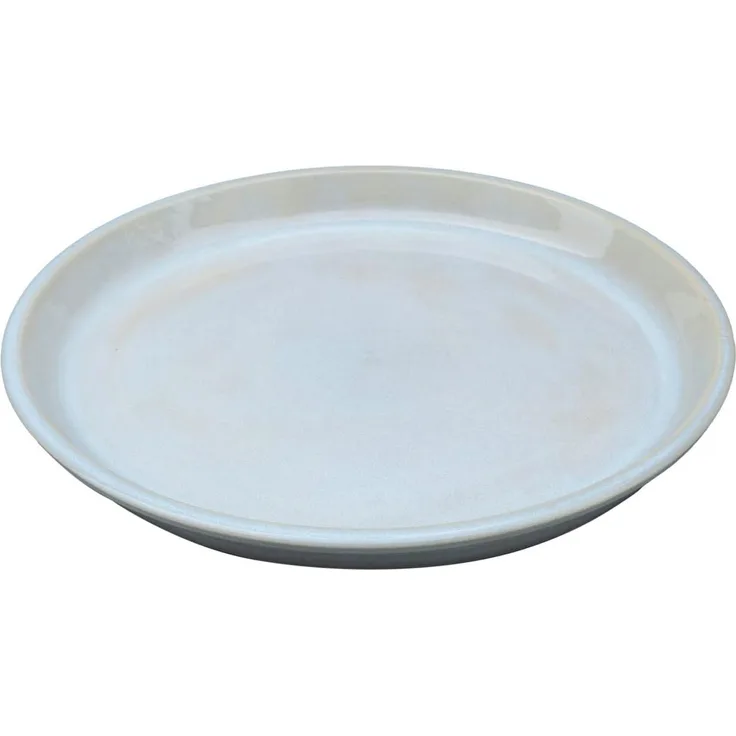 Pflanzteller Untersetzer Blumentopf Keramik 40cm Grau-Weiß Vogeltränke frostfest
