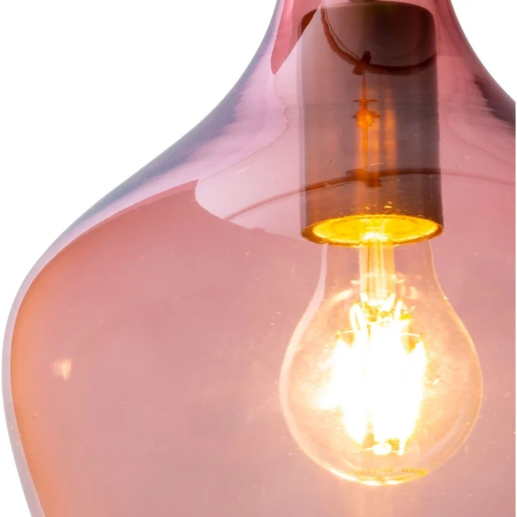 2x Hängeleuchte, silber, Glas pink , H 150 cm – Bild 10