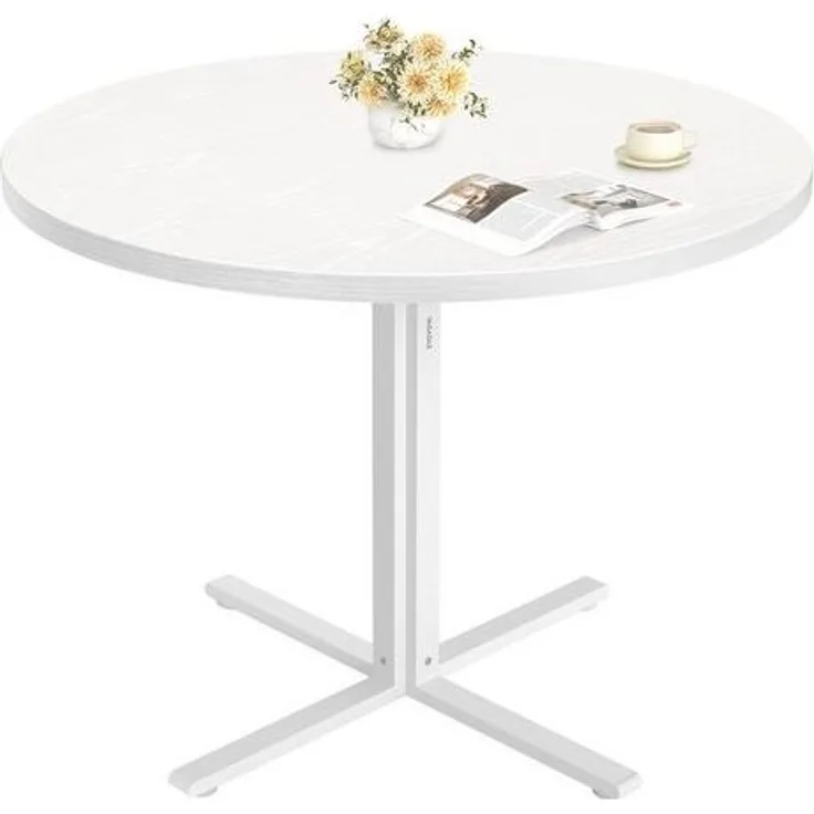 VASAGLE Esstisch, Esszimmertisch, für 4 Personen, Landhausstil, wasserresistente Oberfläche, 80 cm d, 74,8 cm H, vielseitig, eichenfarben, KDTDE082W01