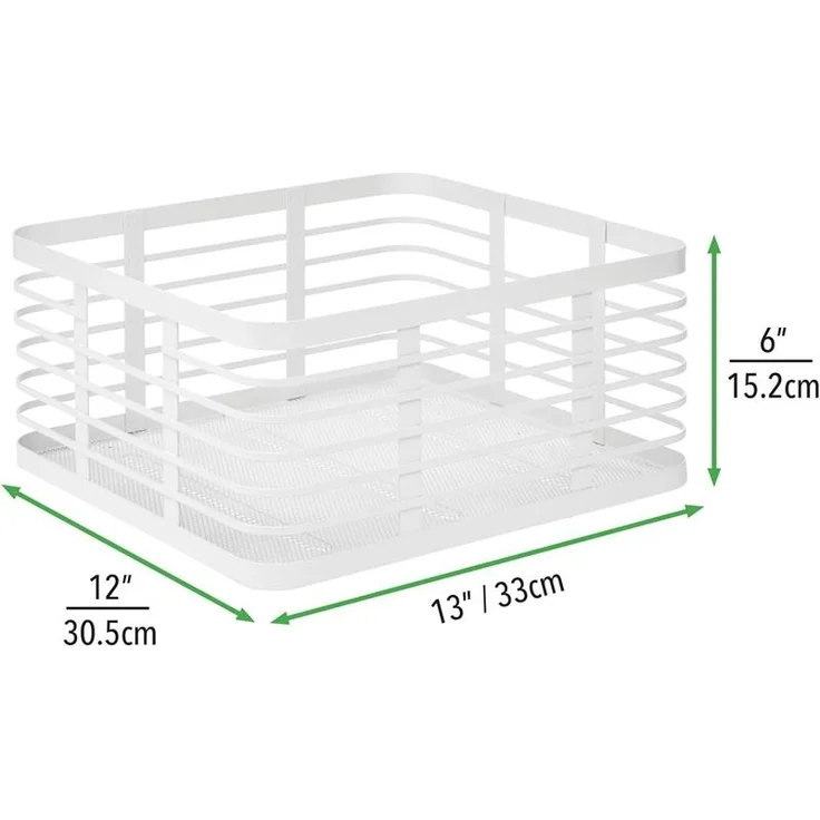mDesign Allzweckkorb Drahtkorb Gitterbox Aufbewahrung 3er Set Metall Weiß – Bild 2