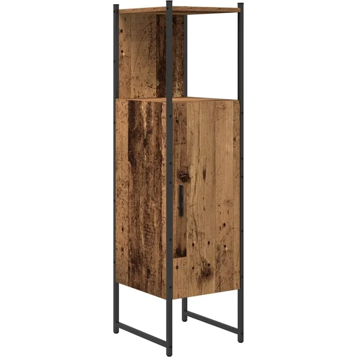 vidaXL Badezimmermöbel-Set mit Regal mit Tür 3 pcs Braun Holzwerkstoff 3334374 – Bild 4