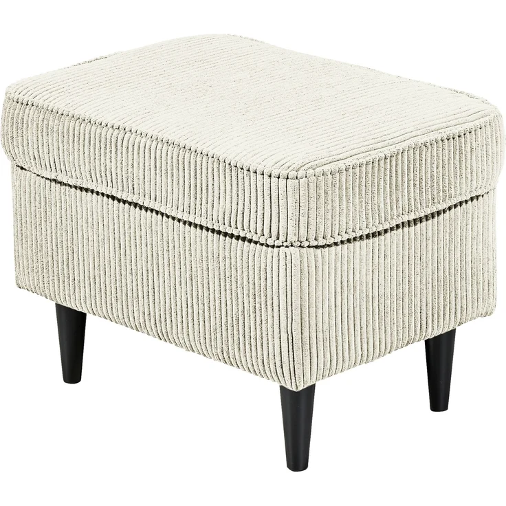 Fußhocker >OSKAR< in cream, Stoffbezug, weich, 100% Polyester - 63x43x42 (BxHxT) – Bild 1