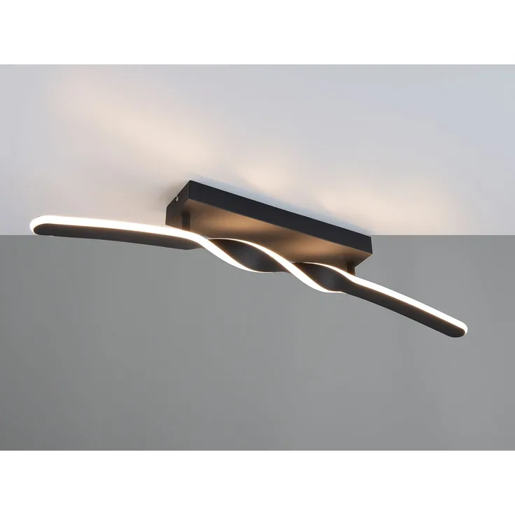 Reality LED Deckenleuchte Ginko 18W schwarz Metall warmweiß