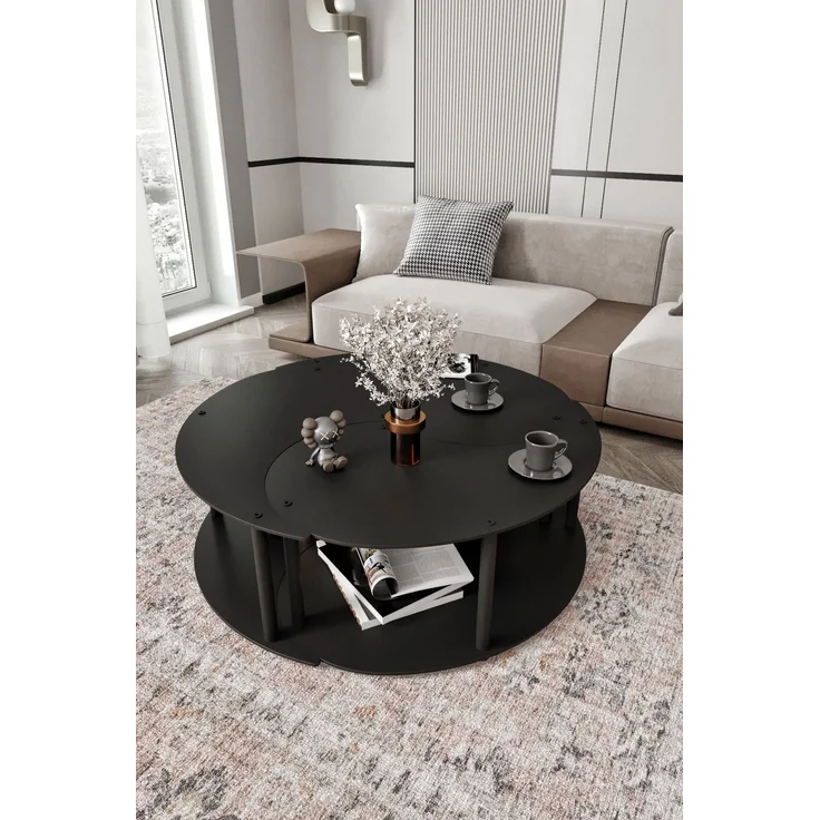 Skye Decor 'Yin Yang 3 70 - Black' Couchtisch-Set, Schwarz, 70 x 38 x 70 cm – Bild 2