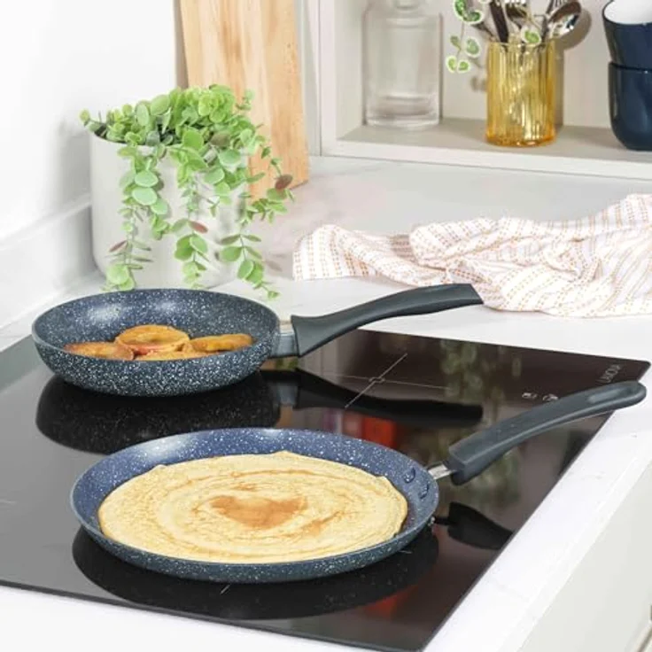 Russell Hobbs RH03409EU7 Nightfall Stone Crepe Pfannkuchenpfanne – Antihaftpfanne mit flacher Pfanne, 25 cm, Induktionskochfeld geeignet, für Ei, Dosa, Omelette, Roti, Kaltgriff, Spülmaschinenfest – Bild 8
