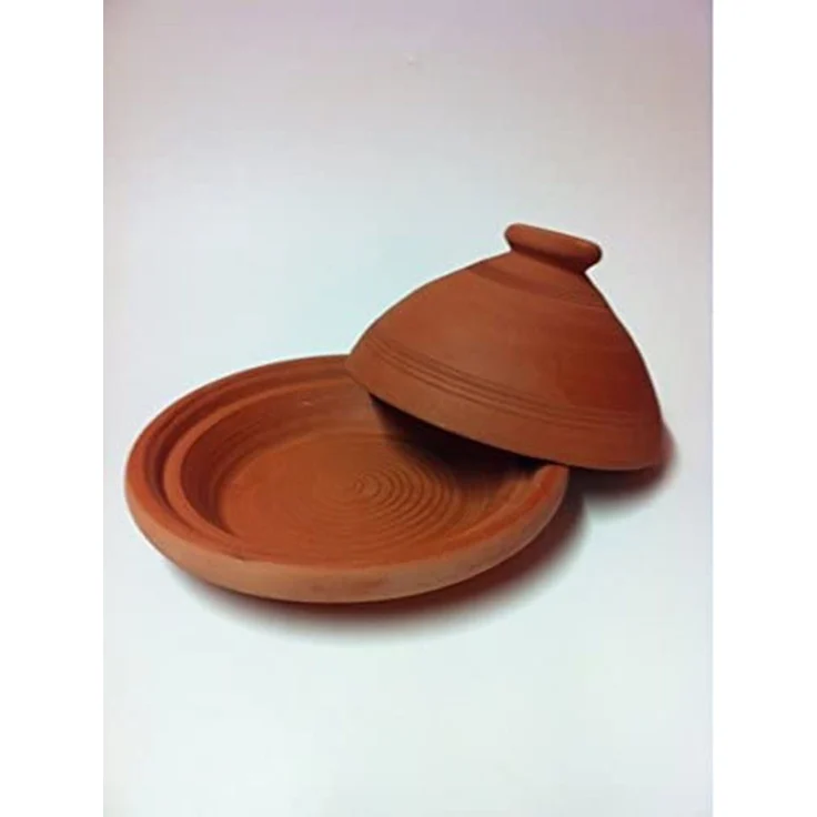 Marrakesch Orient & Mediterran Interior Dampfgartopf 2er Set Marokkanische Tajine Tuareg mit Minztee modern aus Ton 26 cm, Lehm (2-tlg), Handarbeit – Bild 3