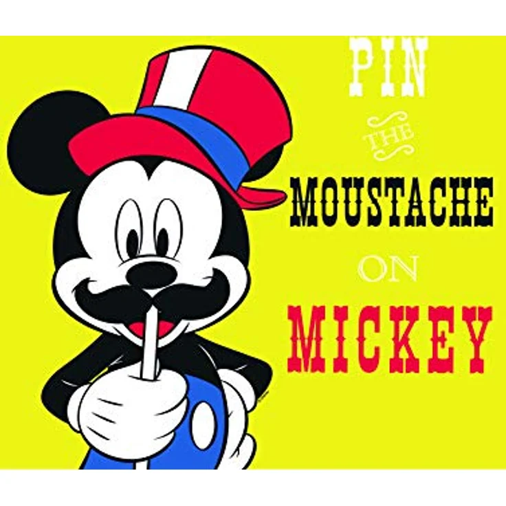 Komar Disney Wandbild Mickey Mouse Moustache, Kunstdruck für Kinderzimmer, Größe 30x40cm, ohne Rahmen, fotorealistischer Druck, Made in Germany – Bild 1