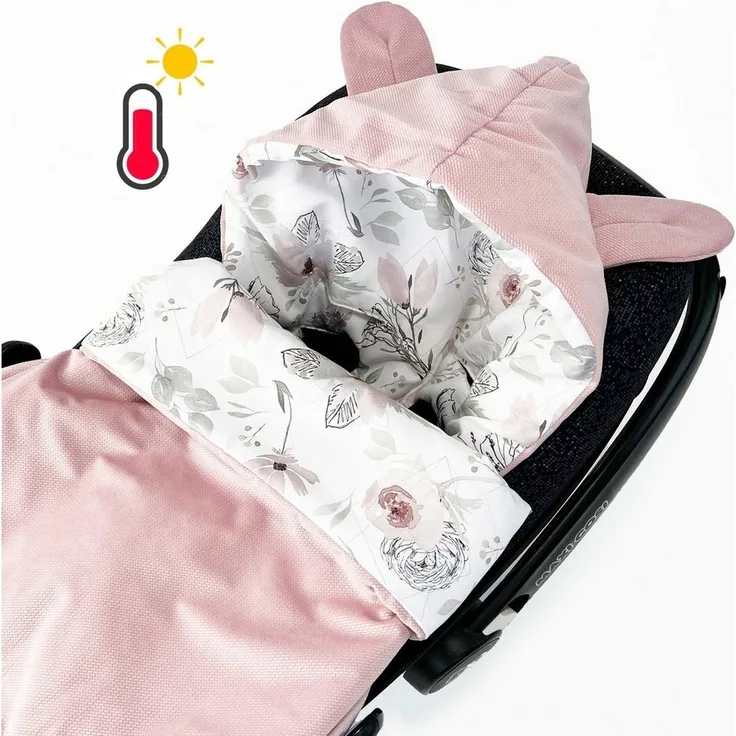 Einschlagdecke Baby Fußsack Schlafsack für Babyschale Übergang Herbst leicht wattiert, BABEES