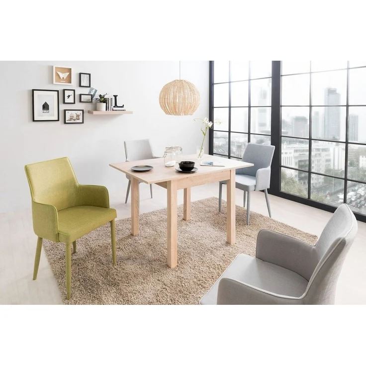 Newroom Esstisch quadratisch Sonoma Eiche 80 cm, quadratisch ausziehbar bis 120 cm Sonoma Eiche Küchentisch – Bild 2