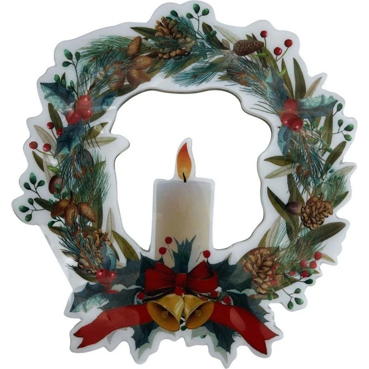 abc HOME Fensterdekoration Weihnachtskranz, LEDs, Timer-Funktion, Selbsthaftend – Bild 2
