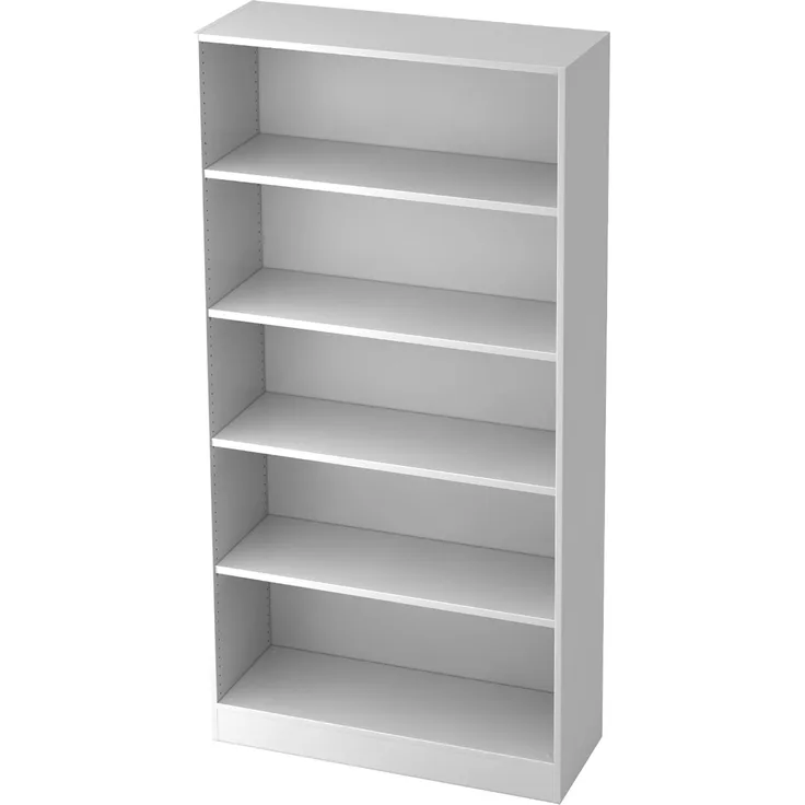 bümö® Office Aktenregal aus Holz | Premium Büroregal für Aktenordner | Regal System für Ordner | Bücherregal inkl. Einlegeböden (Breite = 100 cm | 5 Ordnerhöhen, Weiß)