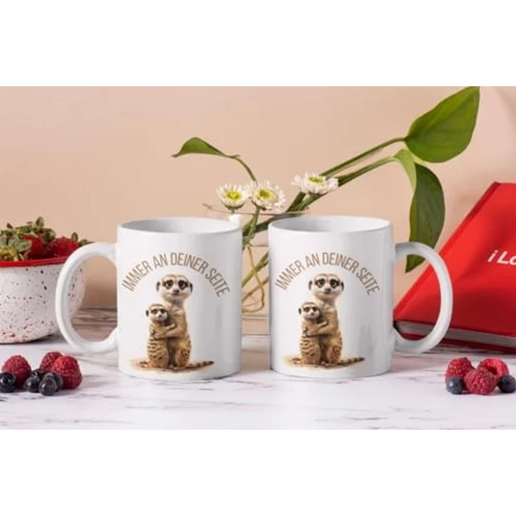 WS-Trend Tasse Erdmännchen Immer an deiner Seite Kaffeetasse Teetasse Geschenkidee, Keramik – Bild 2