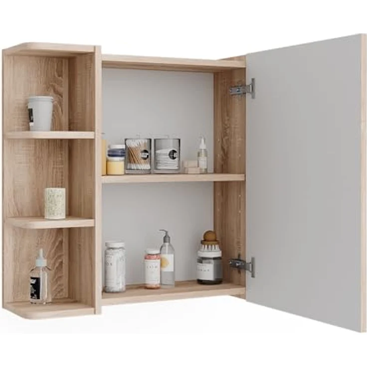 Vicco Spiegelschrank Fynn, Sonoma, 62 x 64 cm mit großzügigen Ablagen und integriertem Spiegel – Bild 7