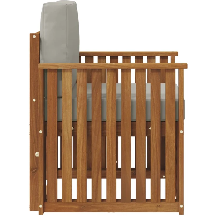 vidaXL Outdoor-Sofagarnitur Natur und Hellgrau Massivholz Akazie 3436351 – Bild 4