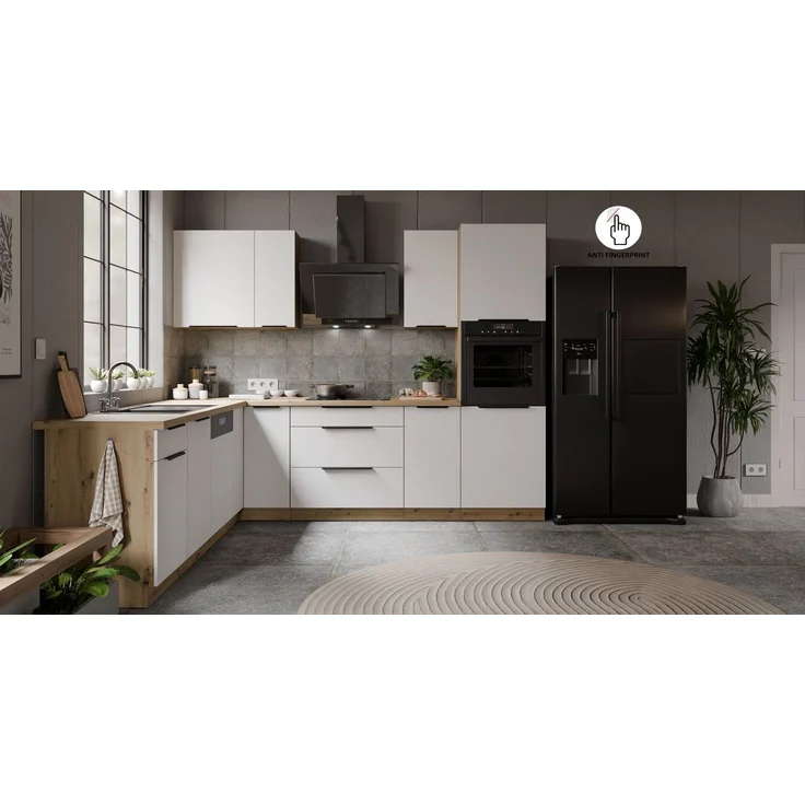 Winkelküche ARIA K-AR ECKE 2 - 250 x 270 cm Anti Fingerprint Küchenzeile Küchenblock Singleküche Einbauküche Küche Eckküche – Bild 3