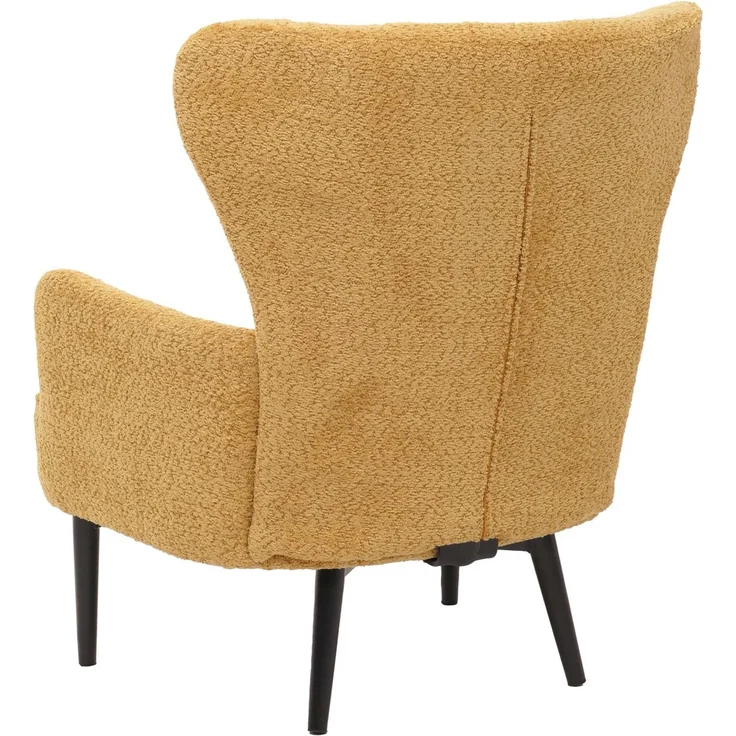 Lounge-Sessel HWC-K37, Cocktail-/Ohrensessel Polsterstuhl Retro Vintage Stoff Chenille (500g/m²) ~ gelb – Bild 6