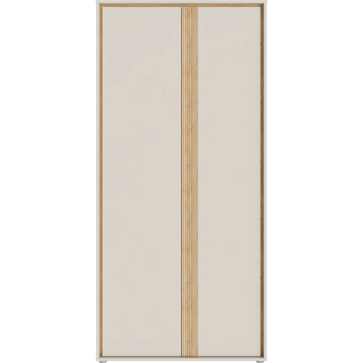 Drehtürenschrank >WEXLIN< 5 Böden, sandfarbig / Mauvella Eiche Dekor - 91,3x193,7x60cm (BxHxT) – Bild 1