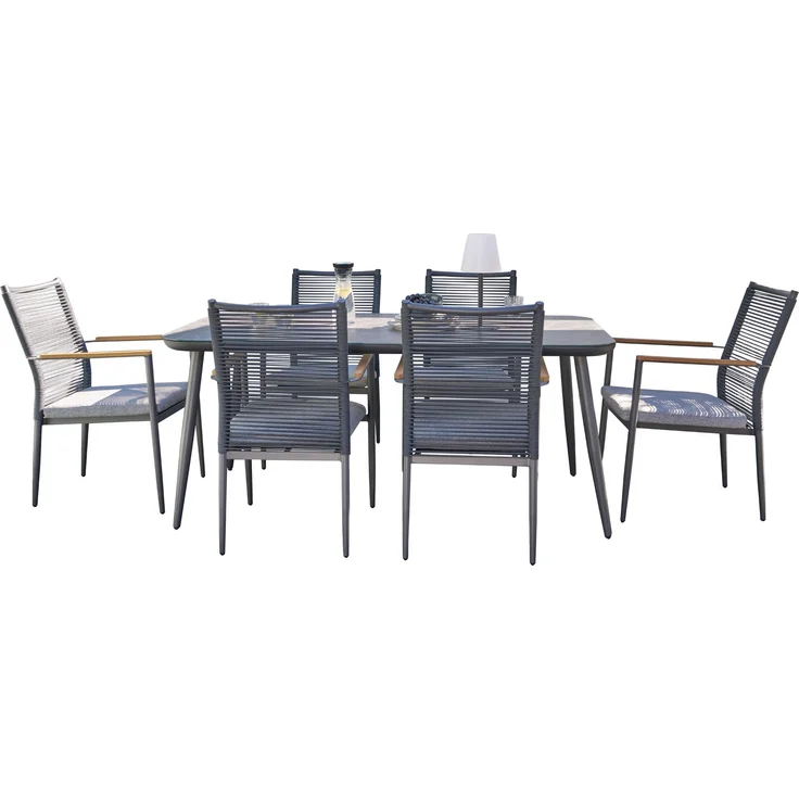 Dining-Set Genua, Rope, Schwarz – Bild 1