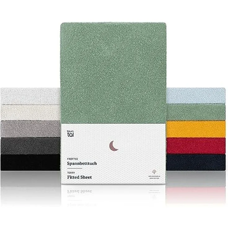 Blumtal® Frottee Spannbettlaken - 2er Set Kuschelig weiches Bettlaken 90x200 cm, Oeko-Tex 100 Zertifiziert, bis 22cm Matratzenhöhe, Summer Green - grün
