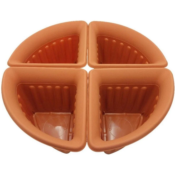 Eck-Blumentopf 4er-Set Terrakotta Pflanztopf Blumenkübel Pflanzkübel Pflanzgefäß – Bild 2